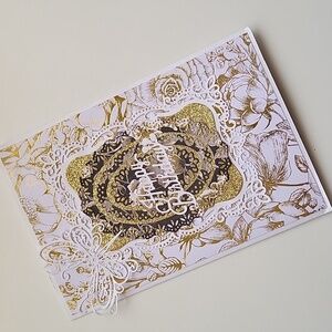Elegant Gold and White Birthday Card